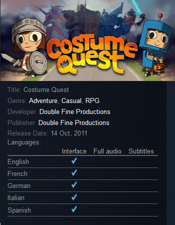 Costume Quest Steam - Click Image to Close